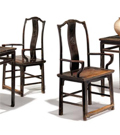 Pair of Chinese yumu lacquered