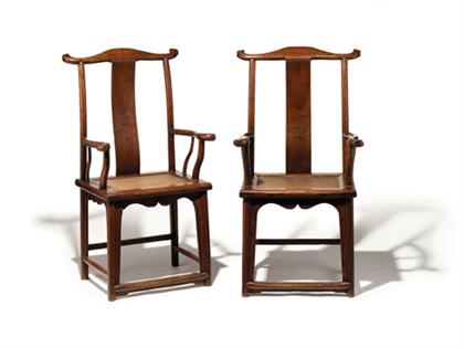 Pair of Chinese yumu yoke-back