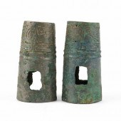 PAIR OF CHINESE ZHOU BRONZE CH