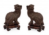 PAIR OF CHINESE ZISHA POTTERY