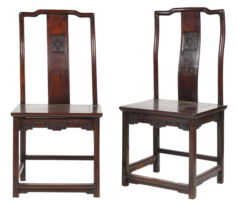 PAIR OF CHINESE ZITAN SIDE