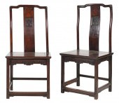 PAIR OF CHINESE ZITAN SIDE CHA