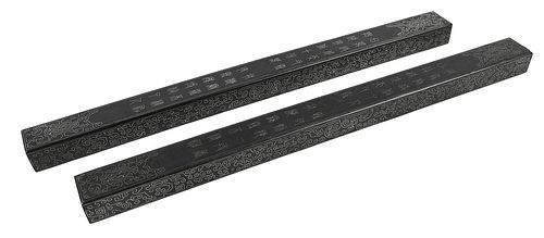 PAIR OF CHINESE ZITAN SILVER WIRE