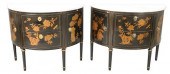 PAIR OF CHINOISERIE DECORATED