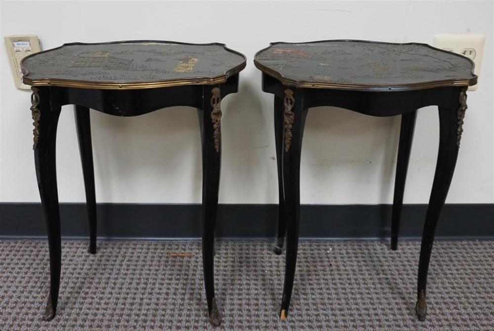 PAIR OF CHINOISERIE DECORATED METAL