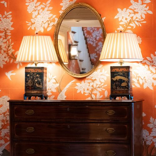 PAIR OF CHINOISERIE DECORATED