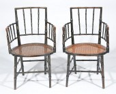 PAIR OF CHINOISERIE FAUX BAMBO
