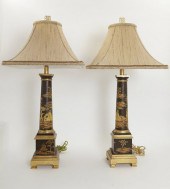 PAIR OF CHINOISERIE TABLE LAMP