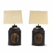 PAIR OF CHINOISERIE TOLEWARE T