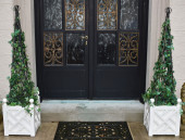 PAIR OF CHINOISERIE TOPIARIES<
