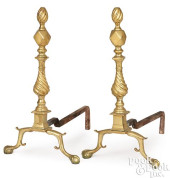 PAIR OF CHIPPENDALE BRASS ANDI