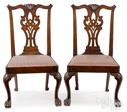 PAIR OF CHIPPENDALE MAHOGANY DINING
