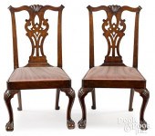 PAIR OF CHIPPENDALE MAHOGANY D