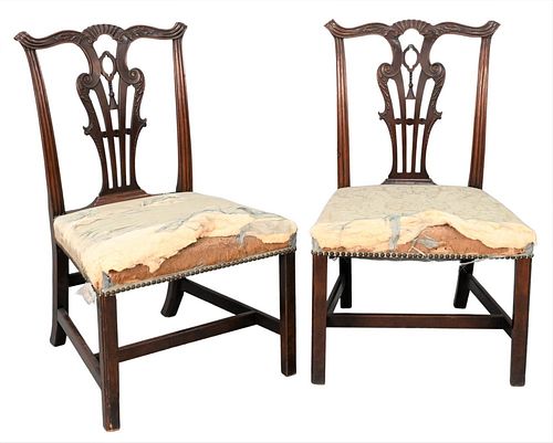 PAIR OF CHIPPENDALE MAHOGANY SIDE