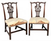 PAIR OF CHIPPENDALE MAHOGANY S
