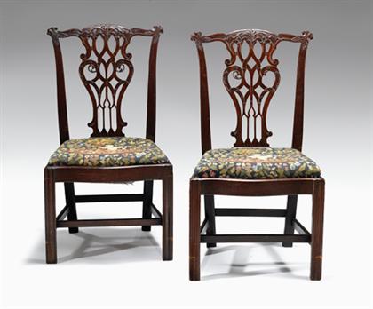 Pair of Chippendale mahogany side
