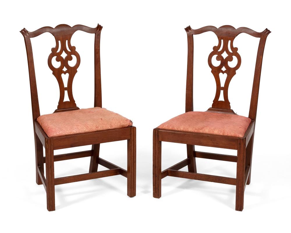 PAIR OF CHIPPENDALE SIDE CHAIRS