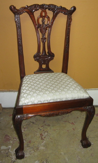 Pair of Chippendale-Style Carved