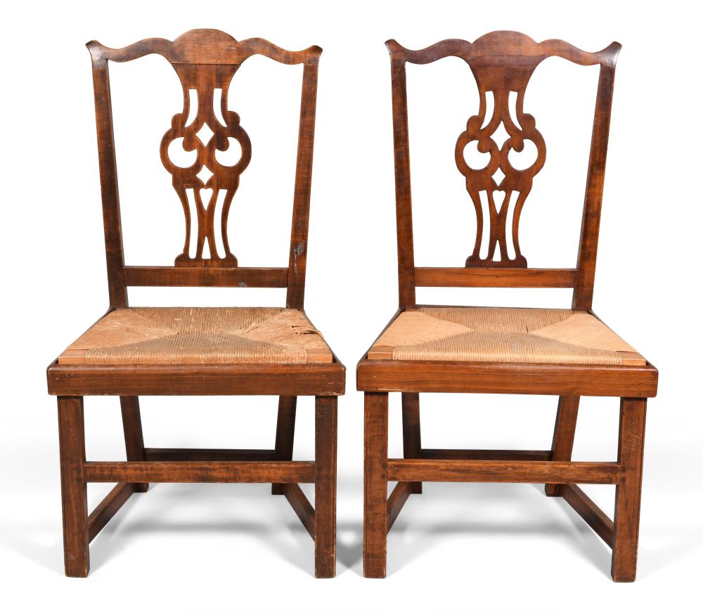 PAIR OF CHIPPENDALE STYLE CHERRY