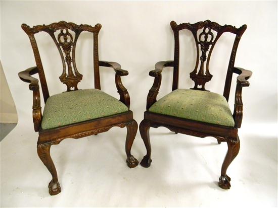 Pair of Chippendale style dining