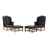 PAIR OF CHIPPENDALE STYLE TUFT