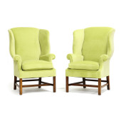 PAIR OF CHIPPENDALE STYLE VELV
