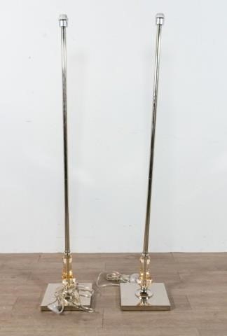 PAIR OF CHROME AND LUCITE FLOOR
