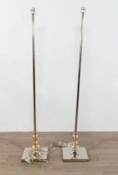 PAIR OF CHROME AND LUCITE FLOO
