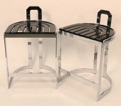 PAIR OF CHROME DECO STYLE BARS