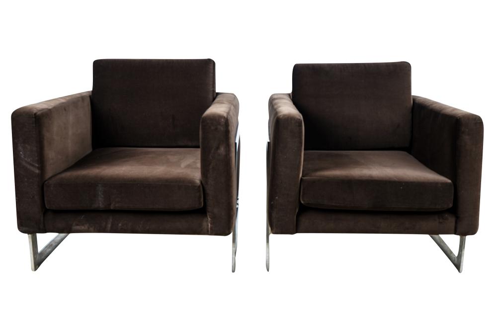 PAIR OF CHROME-FRAMED CLUB