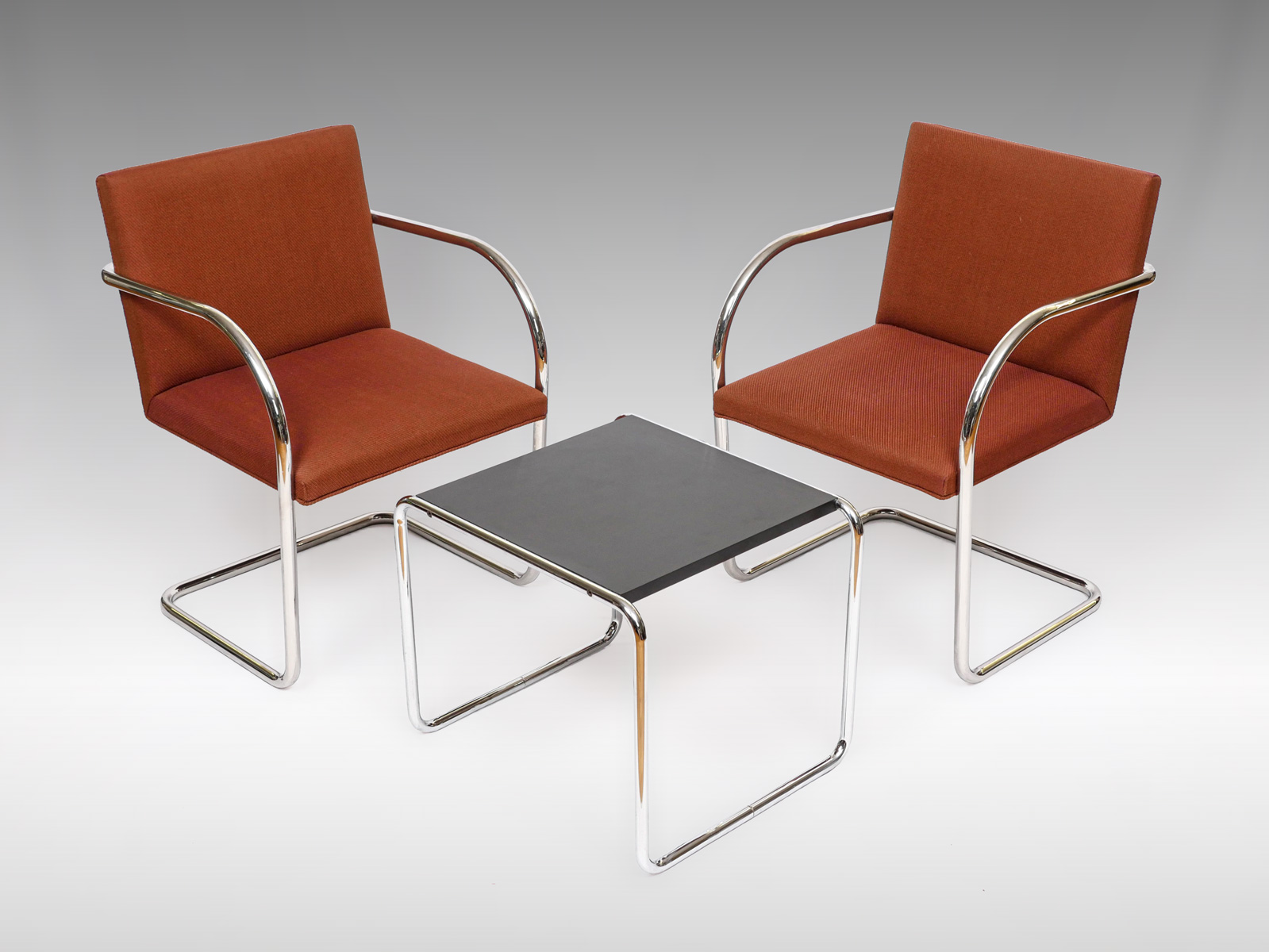 PAIR OF CHROME KNOLL CHAIRS WITH