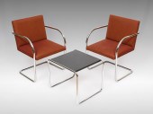 PAIR OF CHROME KNOLL CHAIRS WI