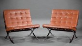 PAIR OF CHROMED STEEL AND LEAT