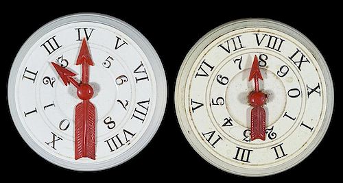 PAIR OF CIRCULAR CELLULOID WHIST