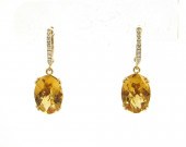 PAIR OF CITRINE AND DIAMOND DA