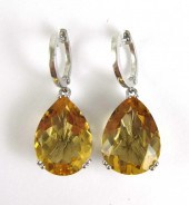 PAIR OF CITRINE DANGLE EARRING