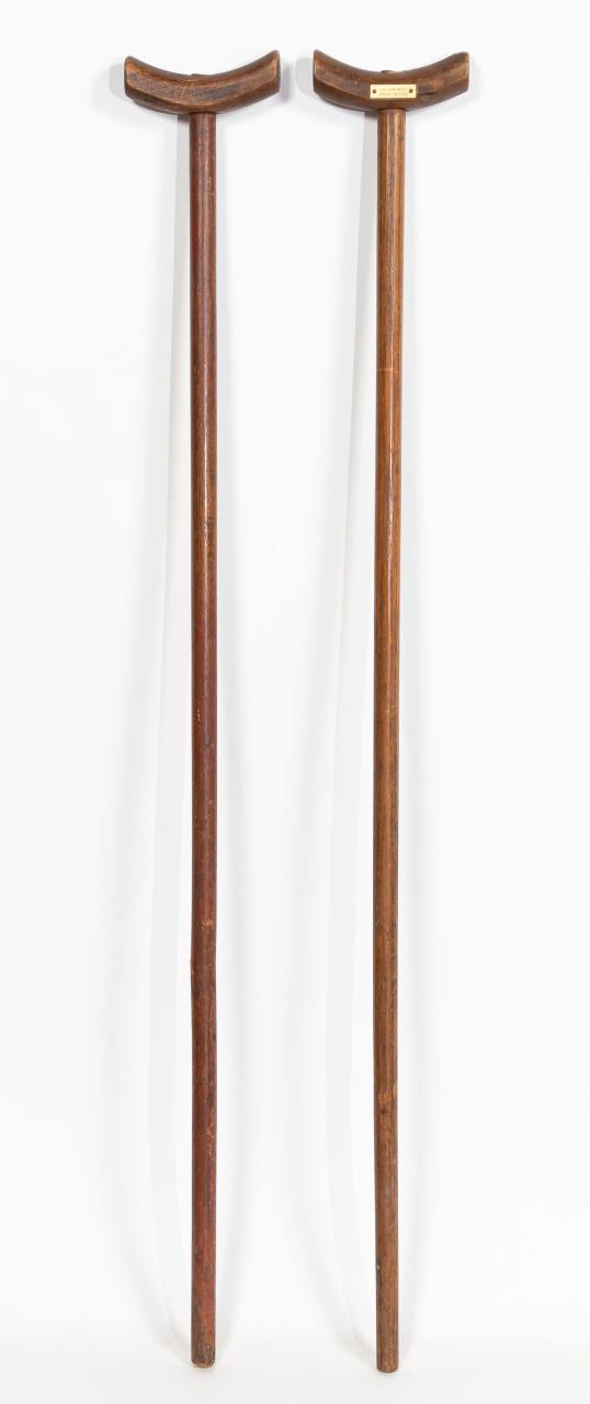 PAIR OF CIVIL WAR ERA WOODEN