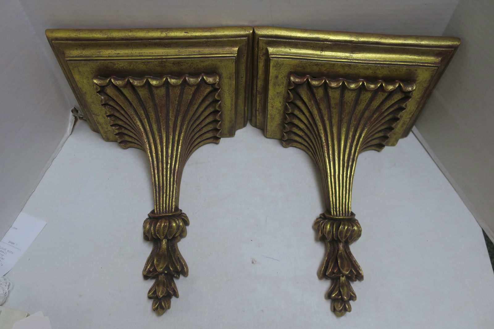 PAIR OF CLASSICAL GILT WALL HANGING