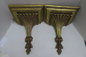 PAIR OF CLASSICAL GILT WALL HA