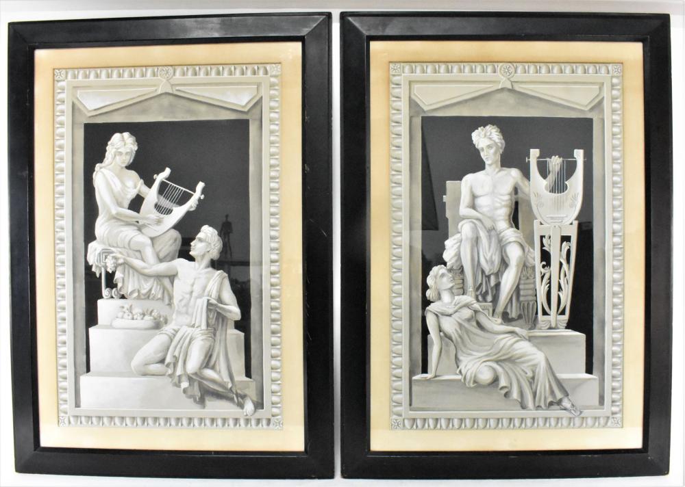 PAIR OF CLASSICAL GOUACHES OF