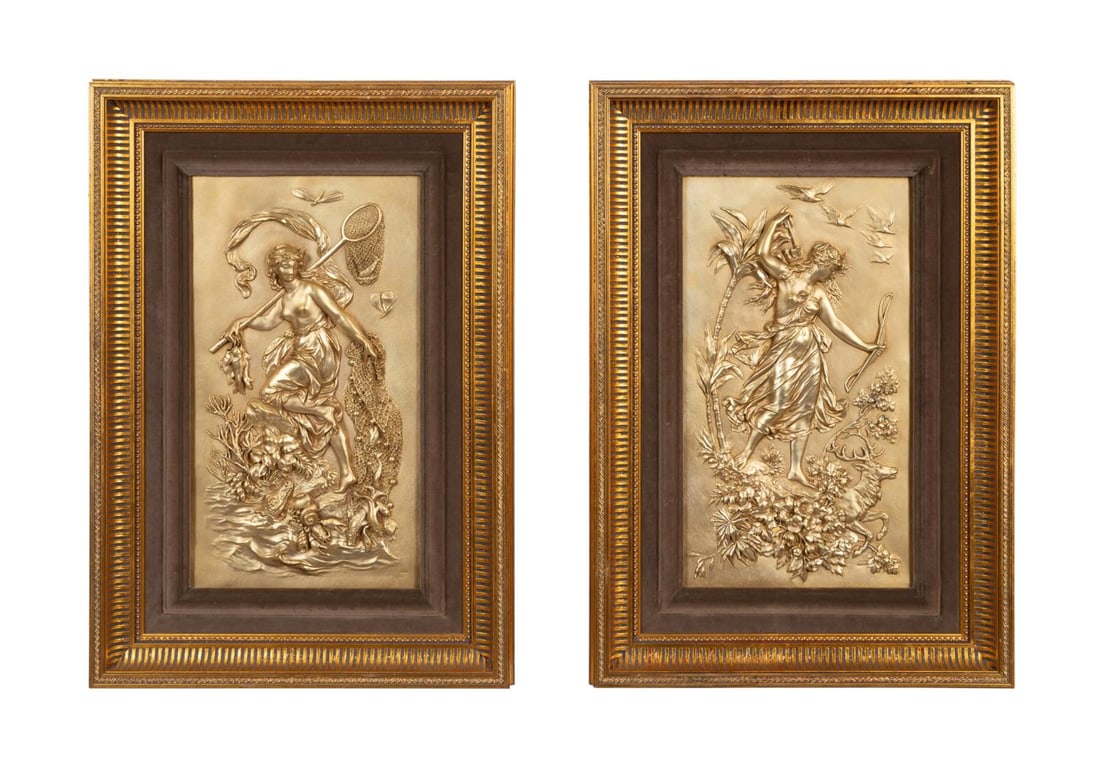 PAIR OF CLASSICAL PLAQUES, AFTER