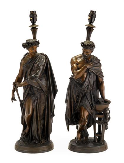 Pair of classical spelter figures