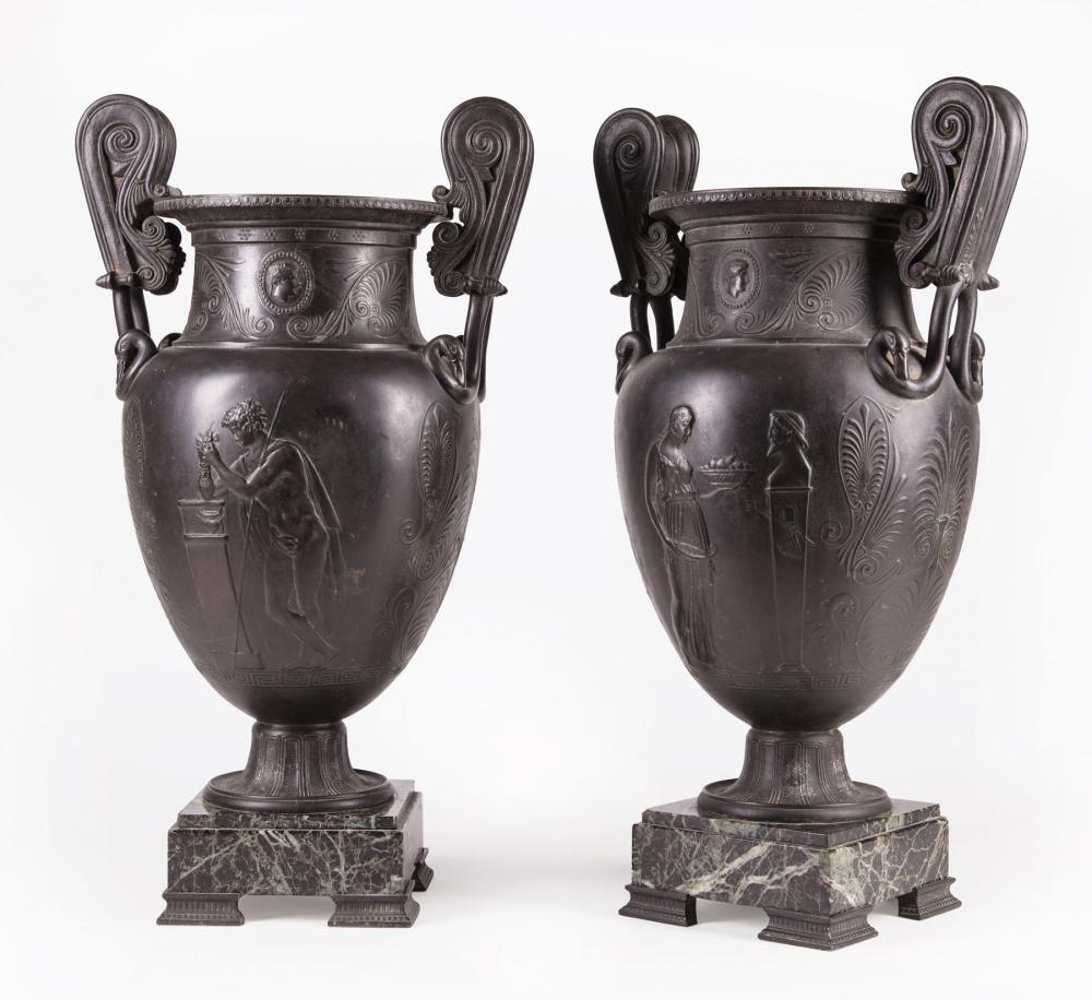 PAIR OF CLASSICAL-STYLE BRONZE