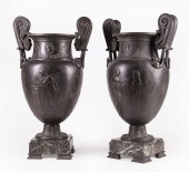 PAIR OF CLASSICAL-STYLE BRONZE