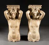 Pair of classical style glazed