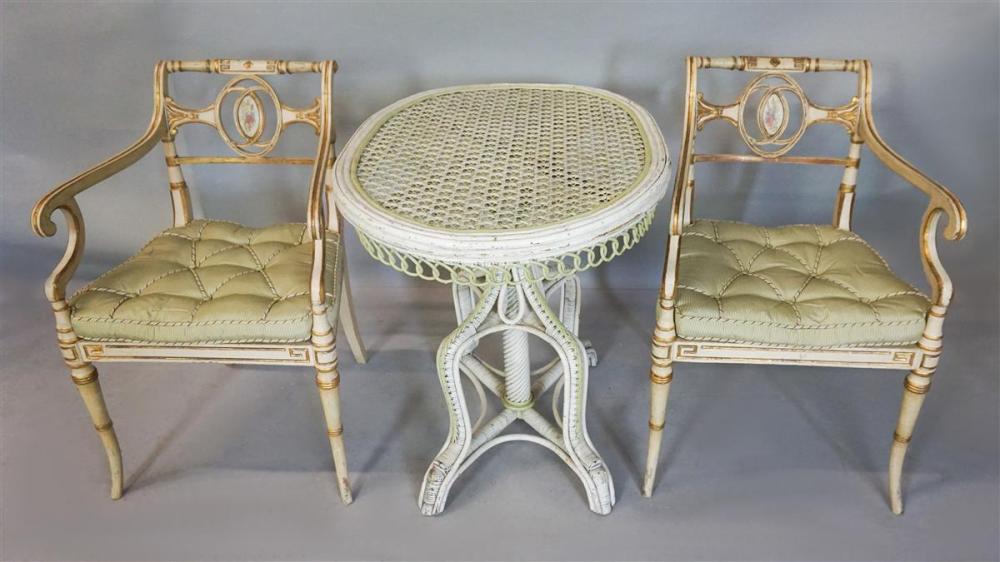 PAIR OF CLASSICAL STYLE PAINTED AND
