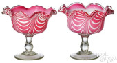 PAIR OF CLEAR CASED COMPOTES,