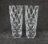 PAIR OF CLEAR MURANO GLASS LAT