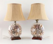 PAIR OF CLEAR SCALLOP-SHAPED G