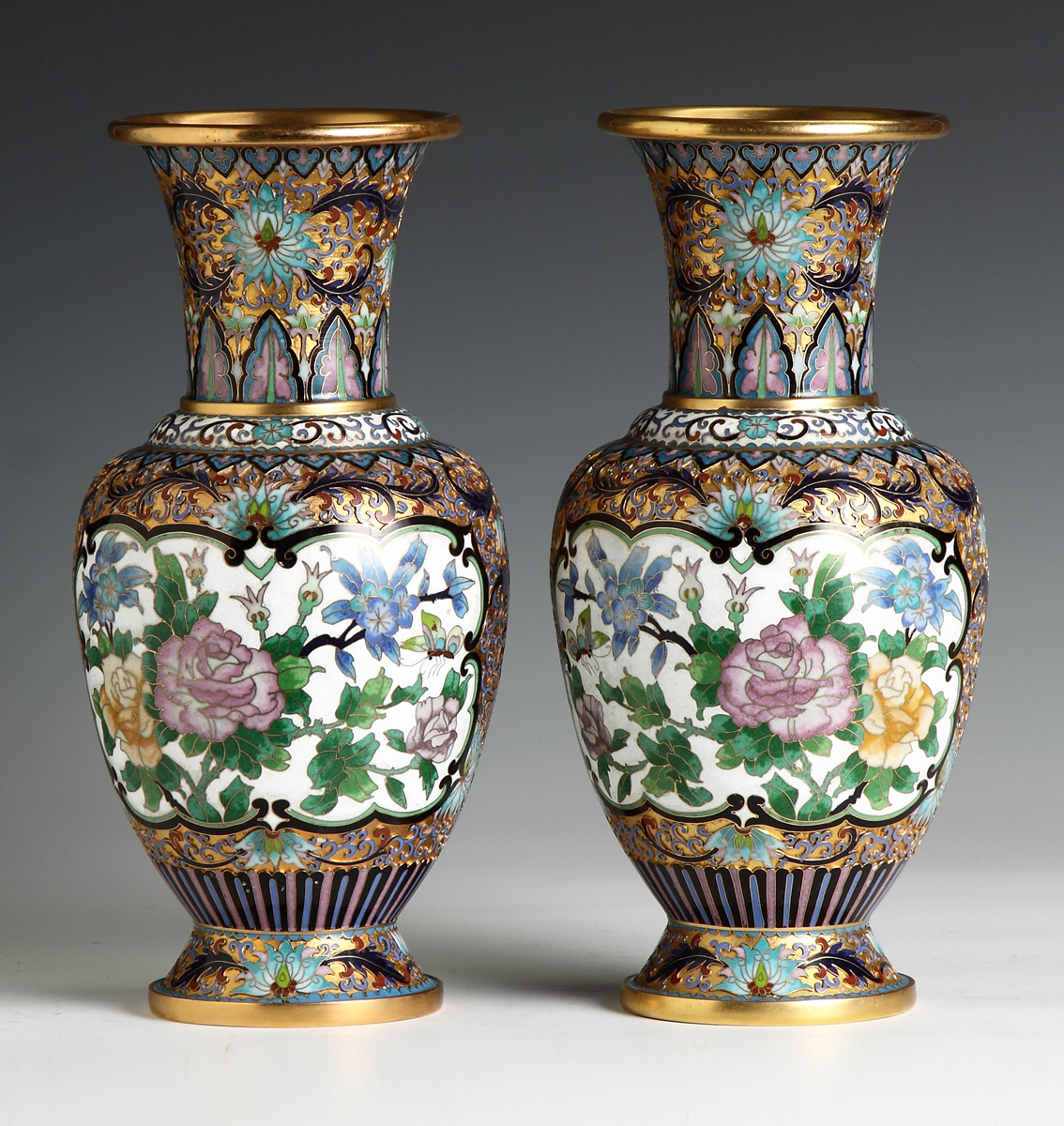 Pair of CloisonnÃ© Vases 20th cent.